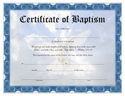 Print Baptism Certificate Free Printable