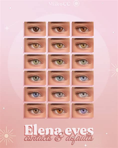 Elena Eyes ~ Contacts And Defaults Sims 4 Cc Eyes The Sims 4 Skin