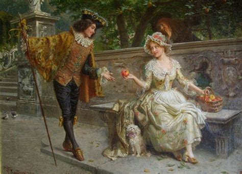 Courting Couple By Giacomo Mantegazza Romantic Art Painting