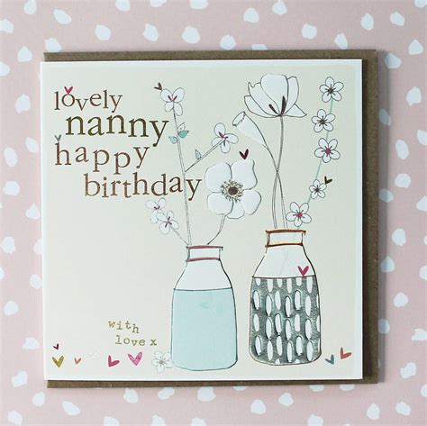 Nanny Birthday Card Flowers Theme By Molly Mae
