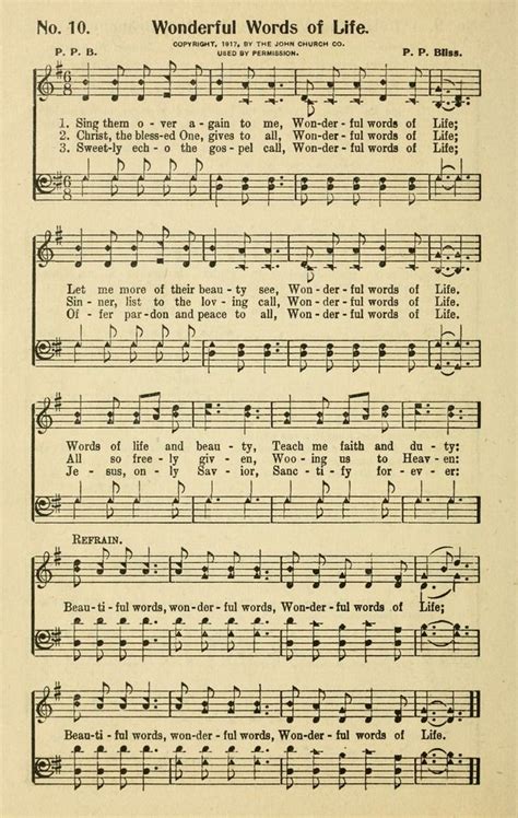 Wonderful Words Of Life Hymns Lyrics Christian Song
