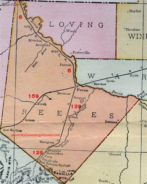Reeves County Texas 1911 Map Rand Mcnally Pecos Toyah Orla