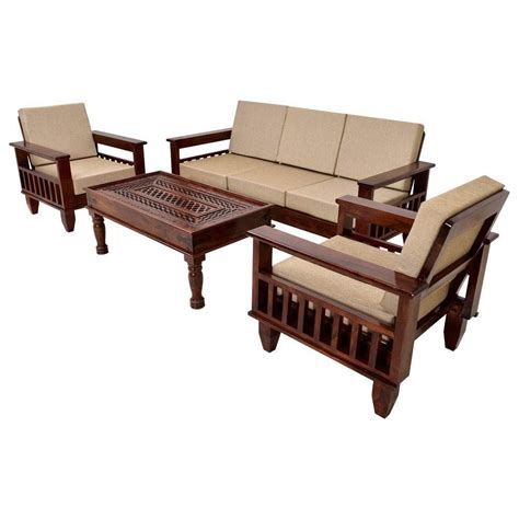 Brown 5 Seater Wooden Sofa Set For Home Rs 45000 Set P D Furniture