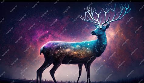 Premium Ai Image Galaxy Deer