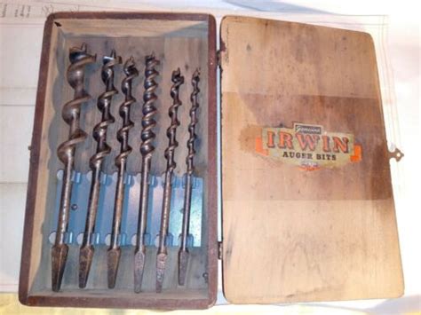 Vintage Genuine Irwin Brace Bit Auger Drill Bits Set Of 6 In Original Box Antique Price Guide