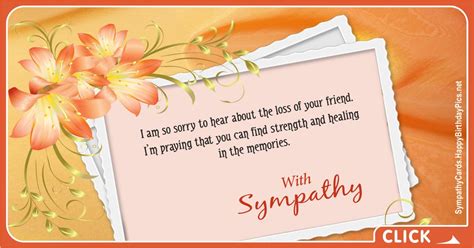 About The Loss Of Your Friend Sympathy Cards Condolence Messages