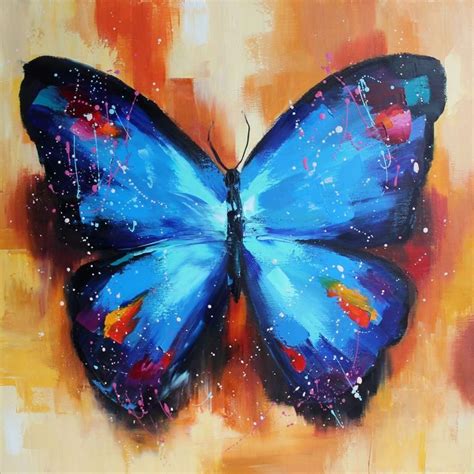 Butterfly Oil Painting On Canvas 2020 In Butterfly Wall Art Palette