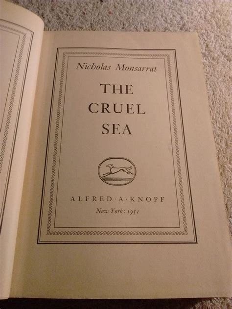 The Cruel Sea By Nicholas Monsarrat 1951 Hardcover Cruel Book