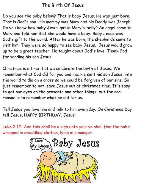 Printable Story Of The Birth Of Jesus