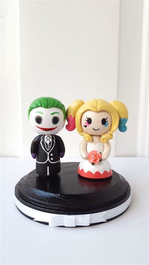 Joker And Harley Quinn Wedding Cake Topper W Customizable Bride