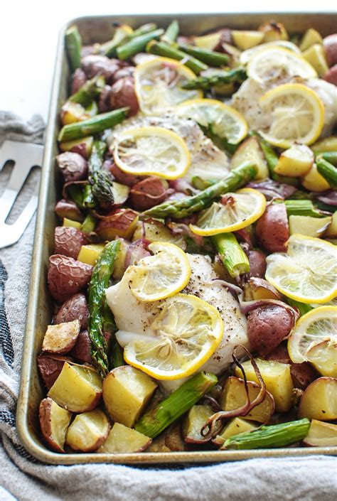 Baked Cod With Potatoes And Asparagus Bev Cooks