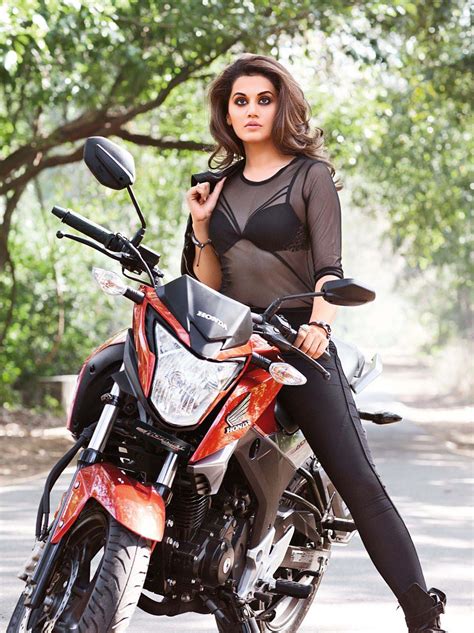 Taapsee Pannu New Year Open Dress Photoshoot With Honda Bike Actress Host