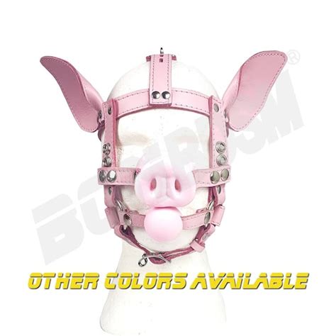 Bdsm Pig Ball Gag Harness With Ears Quality Leather Etsy Uk
