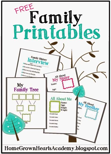 Free All About My Family Printables