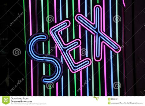 Poster Of Neon With The Word Sex In Colors Stock Image Image Of Front