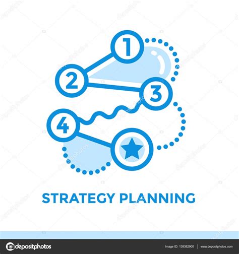 Linear Strategy Planning Icon For Startup Business Pictogram In