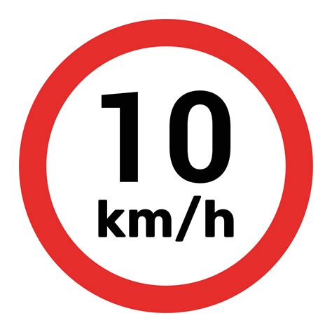 Speed Limit Sign 10 Km H Icon Vector Illustration 30718038 Vector Art