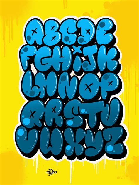 Bubble Graffiti Alphabet Full Alphabet And Numbers In Colors Svg Files