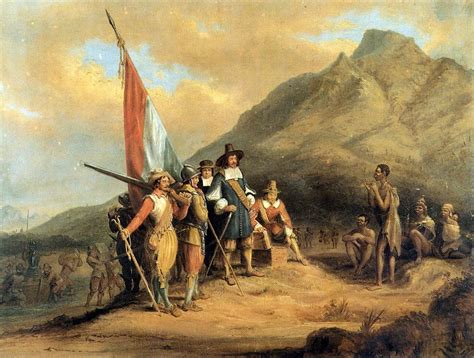 The Arrival Of The Dutch In Cape Town April 1652 Painting By Charles