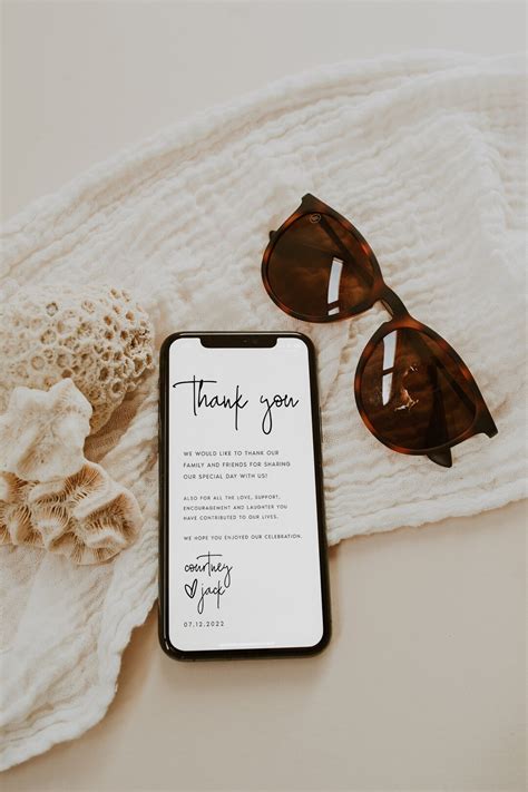 Electronic Thank You Note Template Modern Wedding Thank You Evite
