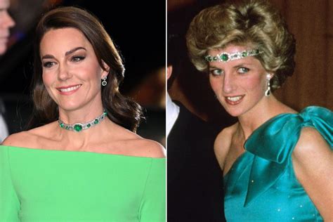 Kate Middleton Wears Princess Dianas Emerald Choker Once Worn As A