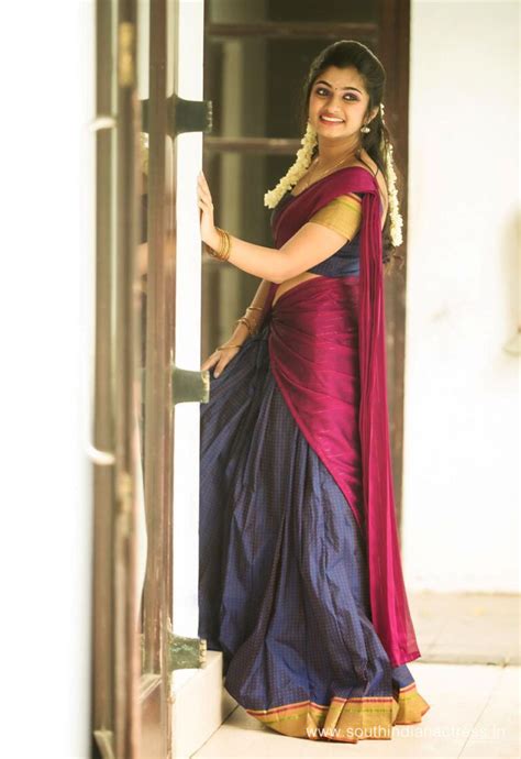 Vj Archana In Half Saree Photoshoot Stills South Indian Actress