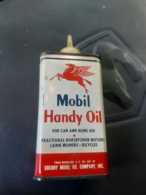 Mobil Handy Oil Can Oiler Pegasus Vintage 4 0z 1200 Picclick