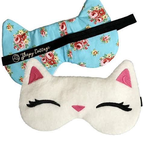 Cozy Cat Sleep Eye Mask In Cream Kitten Kitty Cat Lady Crazy Cat Lady