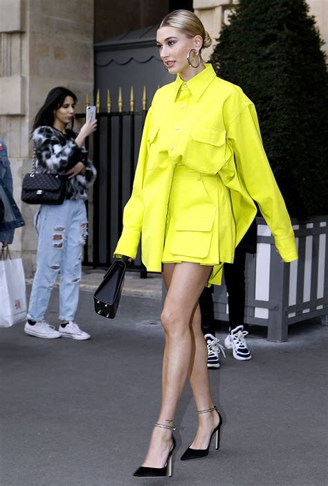 Hailey Bieber Wears Drew Houses Head Turning Outfits In Paris Footwear News
