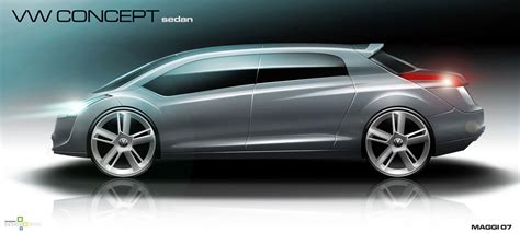 vw concept sedan sketch by rodrigo maggi car body design