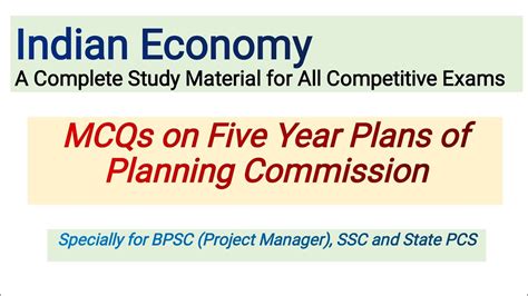Mcqs On Five Year Plans In Indian Economy Planning Commission Of