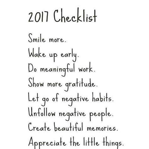 2017 Make Your Checklist Inspiration2017