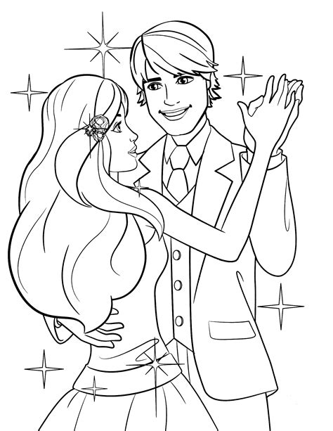 Barbie And Ken Kissing Coloring Pages