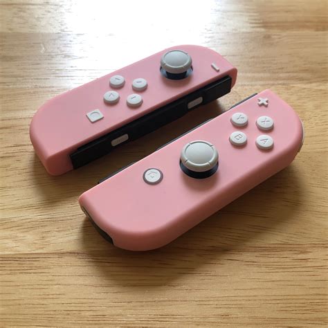 Custom Nintendo Switch Joy Con Controllers Pink With White Etsy