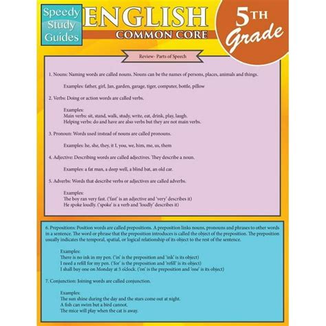 English Common Core 5th Grade Speedy Study Guides Academic