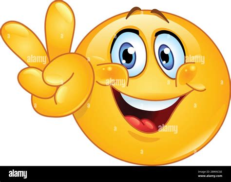 Emoticon Mit V Zeichen Stock Vektorgrafik Alamy