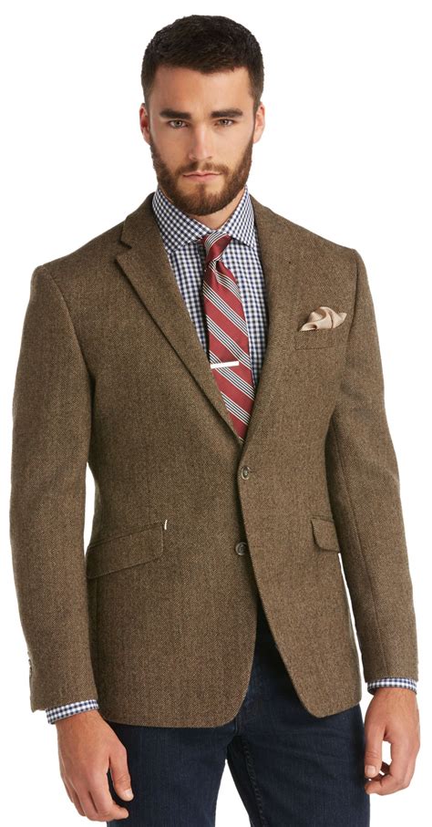 1905 Collection Tailored Fit Herringbone Sportcoat Clearance Business
