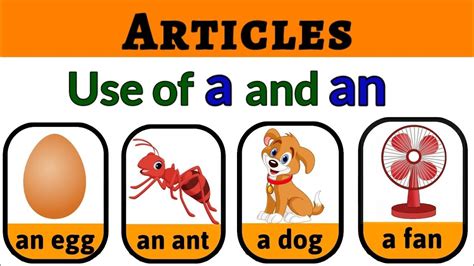 A And An A And An For Kids Articles A And An Articles For Kids