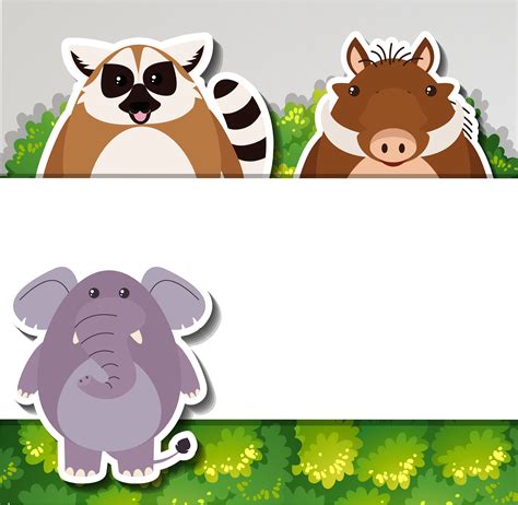 Banner Template With Cute Animals 447088 Vector Art At Vecteezy