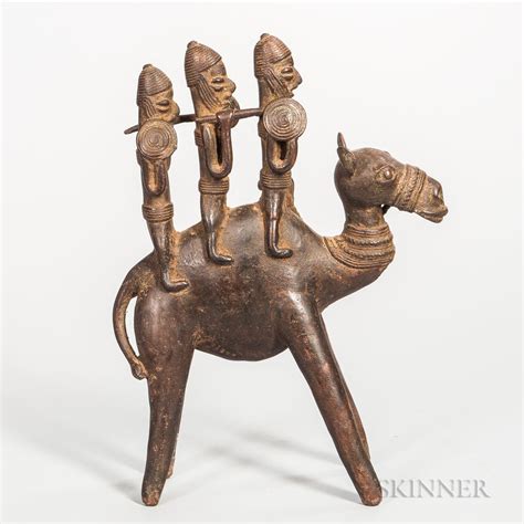 Sold At Auction Dogon Style Bronze Camel And Three Warriors Auction