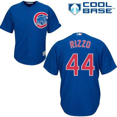 Mens Majestic Chicago Cubs 44 Anthony Rizzo Replica Royal Blue