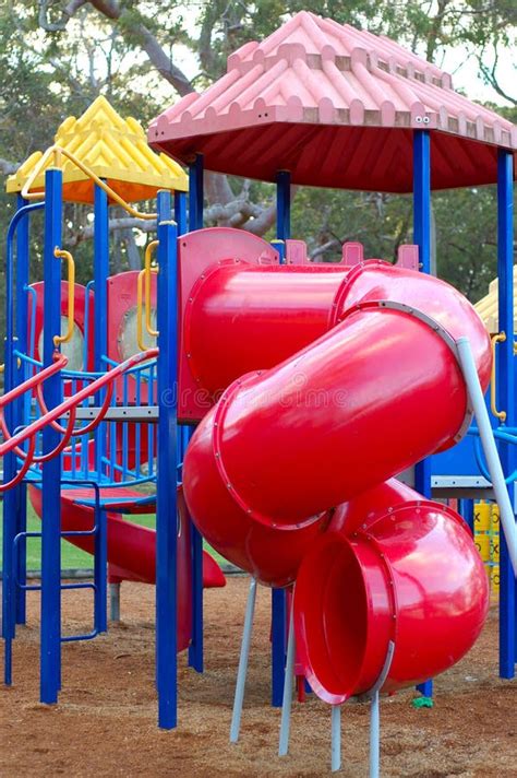 Red Slide Stock Image Image Of Active Ground Play Playground 9122569