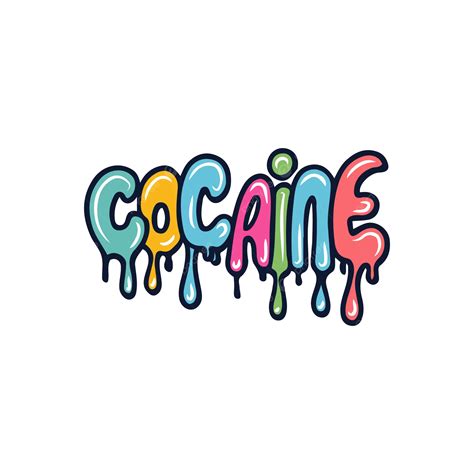 Cocaine Graffiti Lettering Typography Vector, Cocaine, Graffiti
