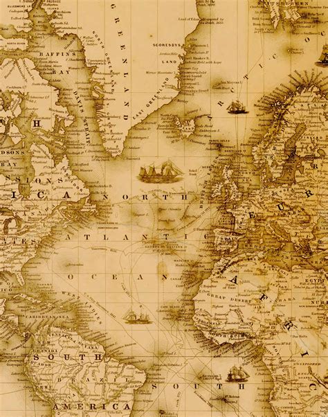 Digital Vintage World Map Printable Download 1864 Vintage World Map