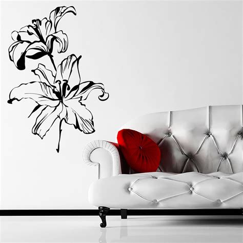 Wall Sticker Wall Decal Living Room Decoration Lily Flowers Home Wall Decor Shop Only Authentic