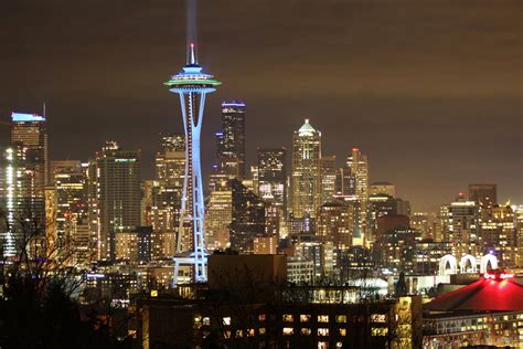 Space Needle At Night Seattle
