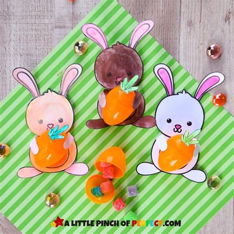 Easter Rabbit Craft Holding Egg An Adorable Free Template A Little