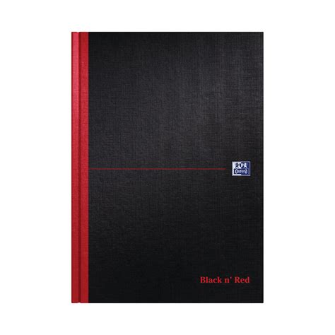Black N Red A4 Casebound Hardback Ruled Notebooks Pk5 100080474