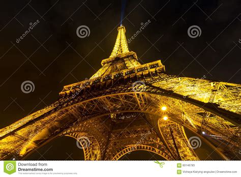 Eiffel Tower Paris Dusk Editorial Stock Photo Image Of City 60146783