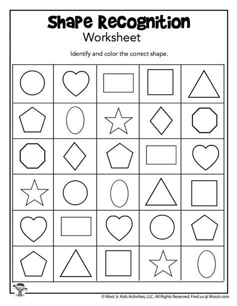 Shape And Pattern Recognition Worksheets Woo Jr Kids Activities
